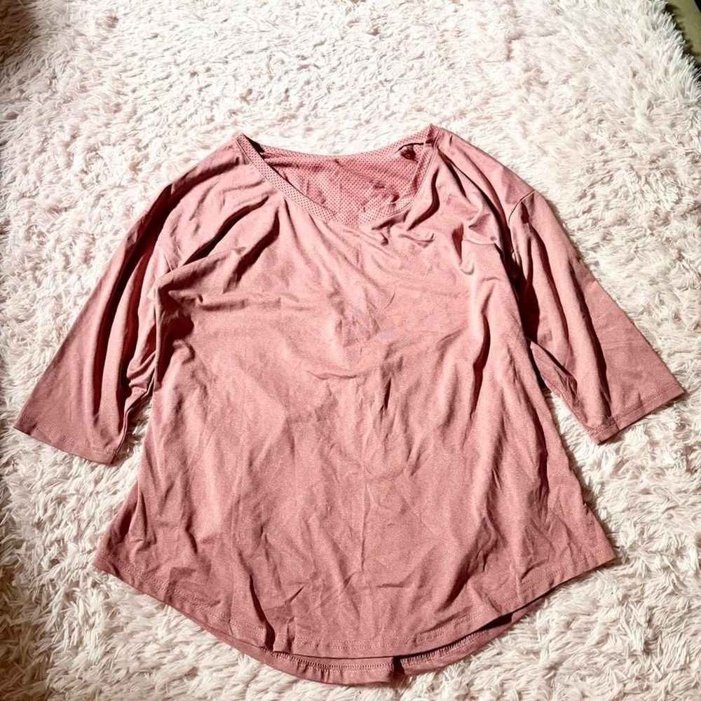 Dusty Rose Athletic Unique Mesh Back Athletic Top Womens L Workout‎ Fitness Gym